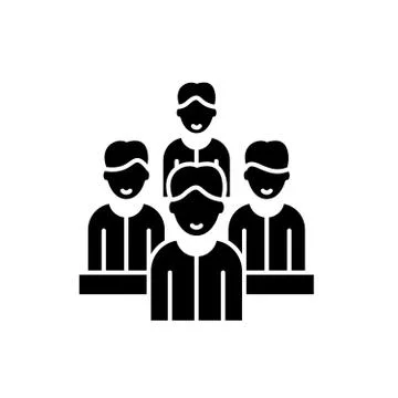 Agile team black icon, vector sign on isolated background. Agile team concept 스톡 일러스트