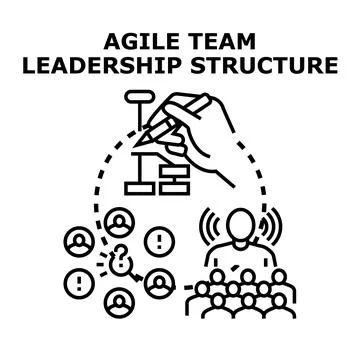 Agile team leadership structure developing business strategy Stock Illustration