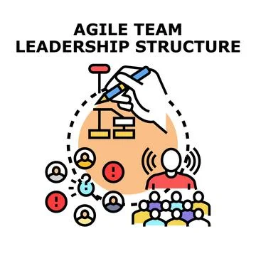 Agile team leadership structure developing business strategy Stock Illustration