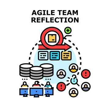 Agile team reflection process concept vector illustration Stock Illustration