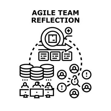 Agile team reflection process concept vector illustration Stock Illustration