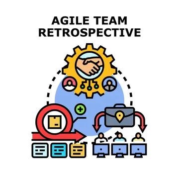 Agile team retrospective concept vector illustration Stock Illustration