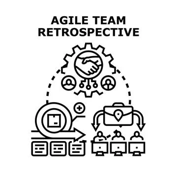 Agile team retrospective concept vector illustration Stock Illustration