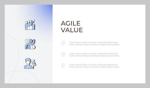 Agile value presentation slide template Stock Illustration