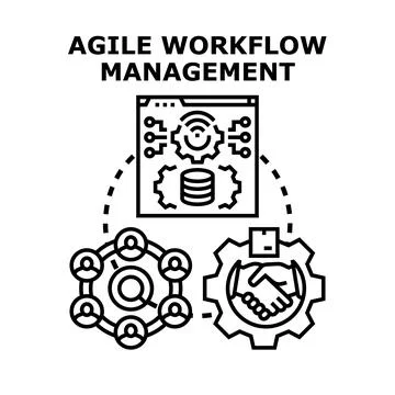 Agile workflow management business strategy optimizing processes 스톡 일러스트