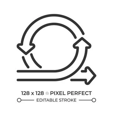 Agile workflow pixel perfect line icon Illustrazione stock