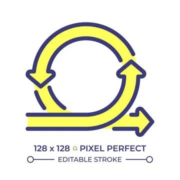Agile workflow pixel perfect line color icon イラスト素材
