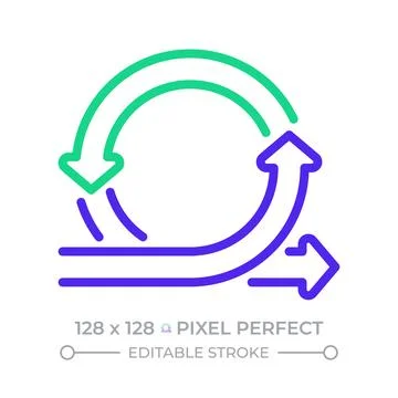 Agile workflow pixel perfect two color line icon Stockillustratie