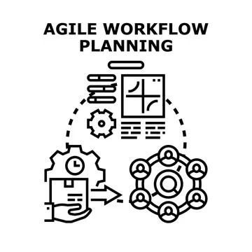Agile workflow planning for efficient team collaboration Illustrazione stock