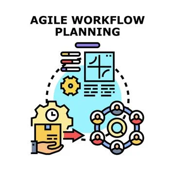 Agile workflow planning for efficient team collaboration Stock Illustration