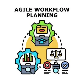 Agile workflow planning process with business data analysis Stock Illustration