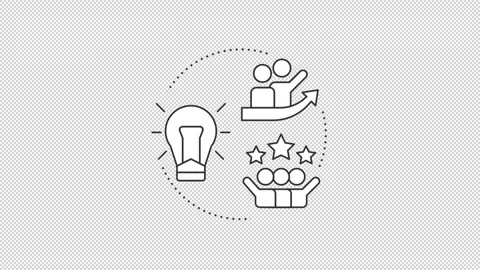 Agile workforce frameworks animated line concept icon set Stock Footage 346720380