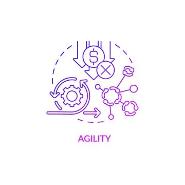Agility purple gradient concept icon Stock Illustration