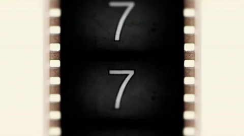 Aging 35 mm film leader countdown Full HD Stock Footage