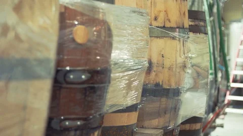 Aging barrels Stock Footage 74800072