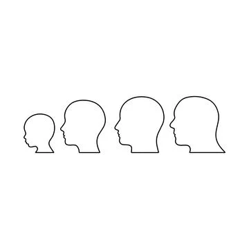 Aging outlines heads Stock Illustration