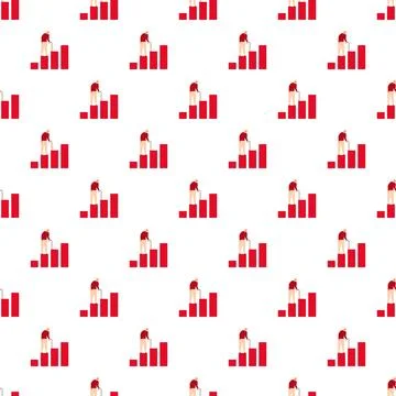 Aging population growth bar chart seamless pattern Stock Illustration