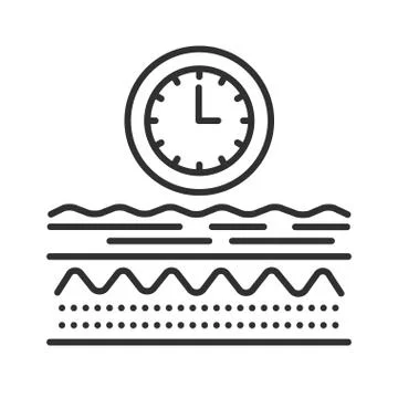 Aging process line black icon. Appearance of wrinkles . Skin care. Sign for w 库存插图