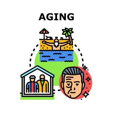 Aging process stages vector concept illustration Stock Illustration