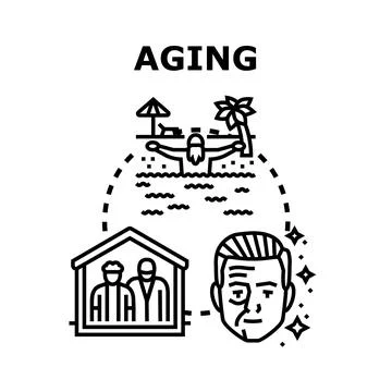 Aging process stages vector concept illustration Stock Illustration