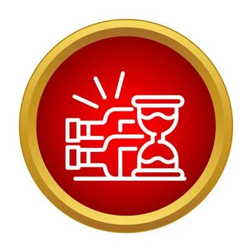 Aging process of wine in hourglass icon Stock Illustration