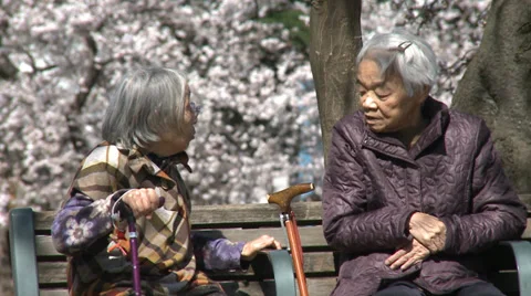 Aging senior people in Japan Stock Footage