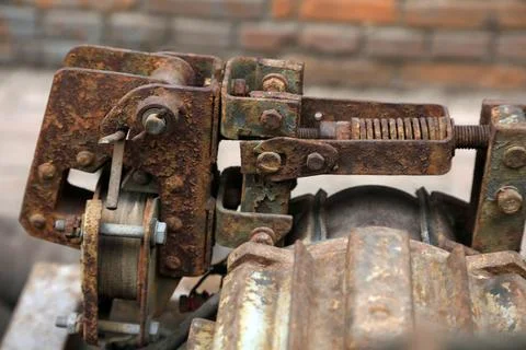 Aging spring fasteners Foto stock