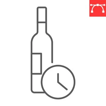 Aging of wine line icon Stock Illustration