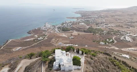 Agios Antonios Monastery Overlooking Paros Island Stock Footage 291730447