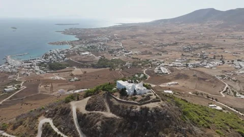 Agios Antonios Monastery Overlooking Paros Island Stock Footage 291731404