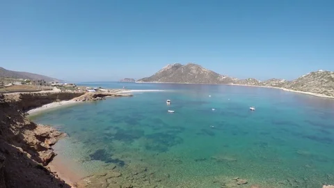 Agios Pavlos beach of Amorgos, Greece Video stock 80601977