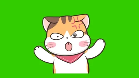 Agitated Cat Animation on Green Screen for Easy Editing Stock Footage 282784790