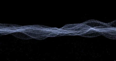 Agitated ocean of particles on black background Video stock 262994931