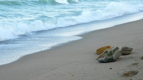 Agitated waves in the sea Stock Footage 94366636