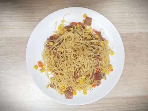 Aglio e olio pasta Foto stock