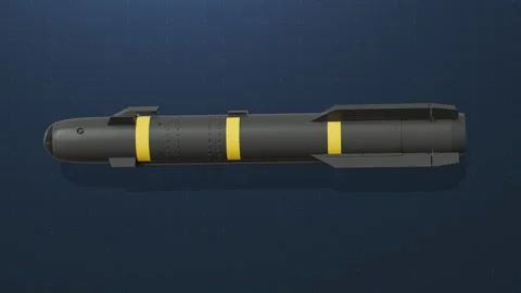 AGM-114 - Hellfire Missile Side View Video stock 332136681