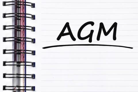 AGM words on spring note book Foto stock