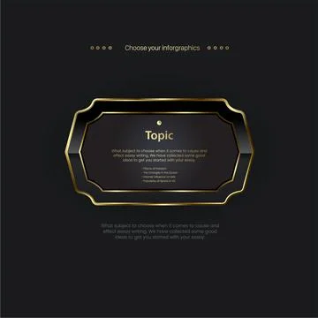 AGolden premium options button on dark background, used in finance or busines Stock Illustration