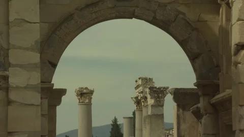 Agora Gate, Ephesus Archaeological Site, Selcuk, Izmir Province, Turkey Stock Footage 329936050