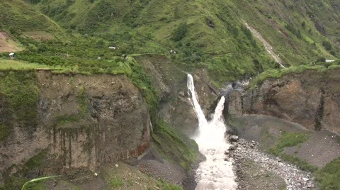 The Agoyan Waterfall in the Pastaza Valley Stock Footage