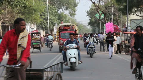 Agra craft fair crowd time lapse  Stock Footage 24656420