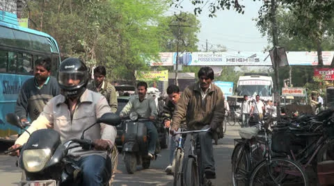 Agra crowded street  Stock Footage 24656032
