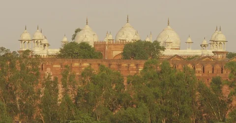 Agra Fort during sunrise Stock Footage 72993432