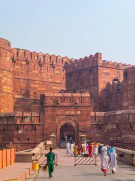 Agra Fort Keep Gate Foto stock