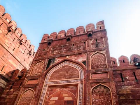 Agra Fort Keep Gate Foto stock
