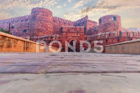 Agra Fort main entrance, India, no people Stock Photos