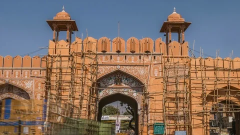 Agra gate in Jaipur 4k time lapse Video stock 90426166
