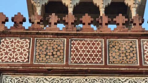 Agra, India: Architecture Design of Akbar Great Tomb Stock Footage 305146831