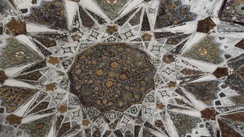 Agra, India: Floral Marble Ceiling Design of Baby Taj Stock Footage 305163418