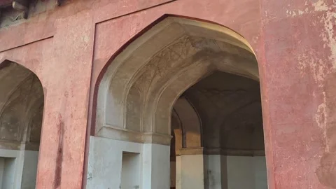 Agra, India: Inside Akbar Tomb Chamber Sikandra Stock Footage 305146897